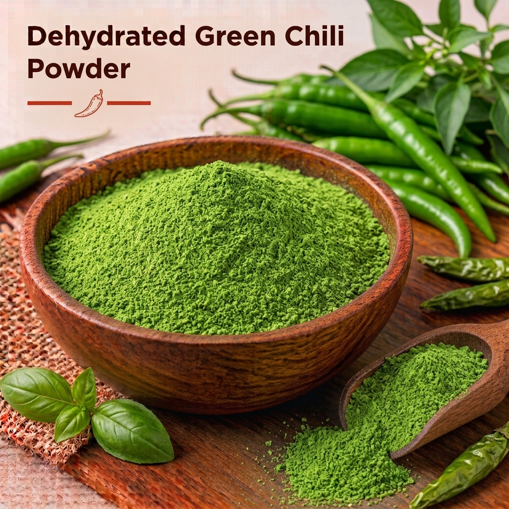 Dehydrated Green Chilli Flakes & Powder