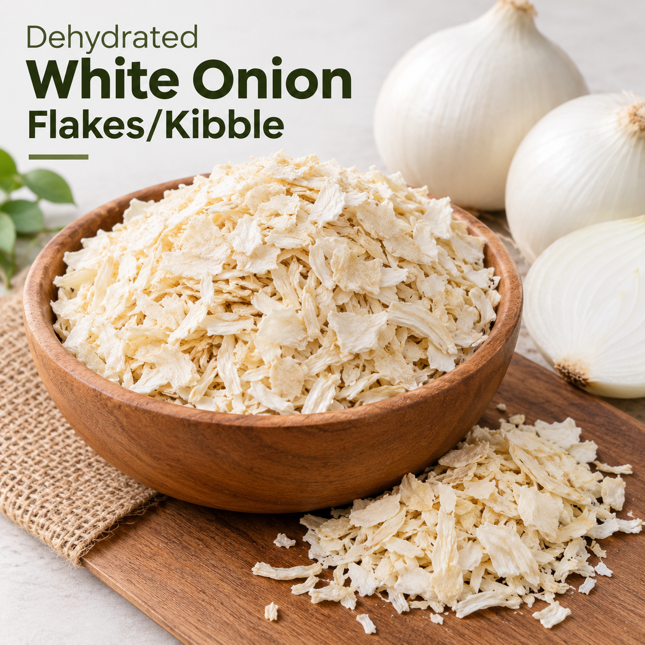 Dehydrated White Onion Flakes / Kibbled